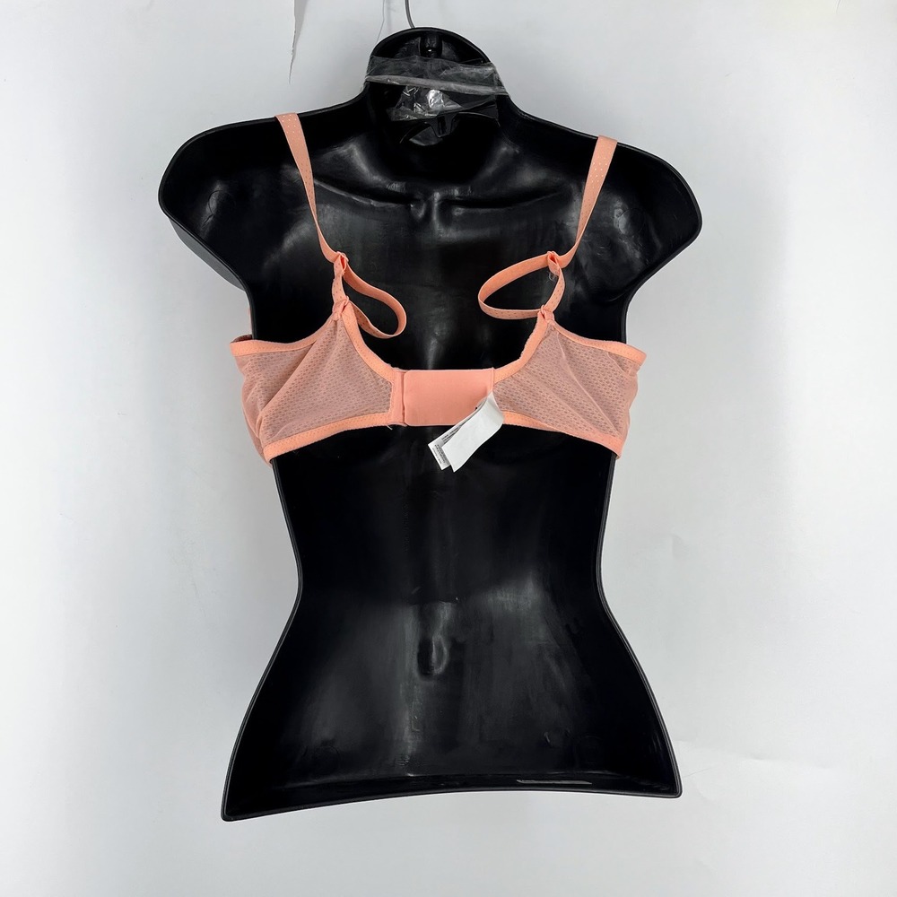 Simone Perele Peach Floral Embroidered Sheer Mesh Underwire Balconette Bra - Picture 2 of 14